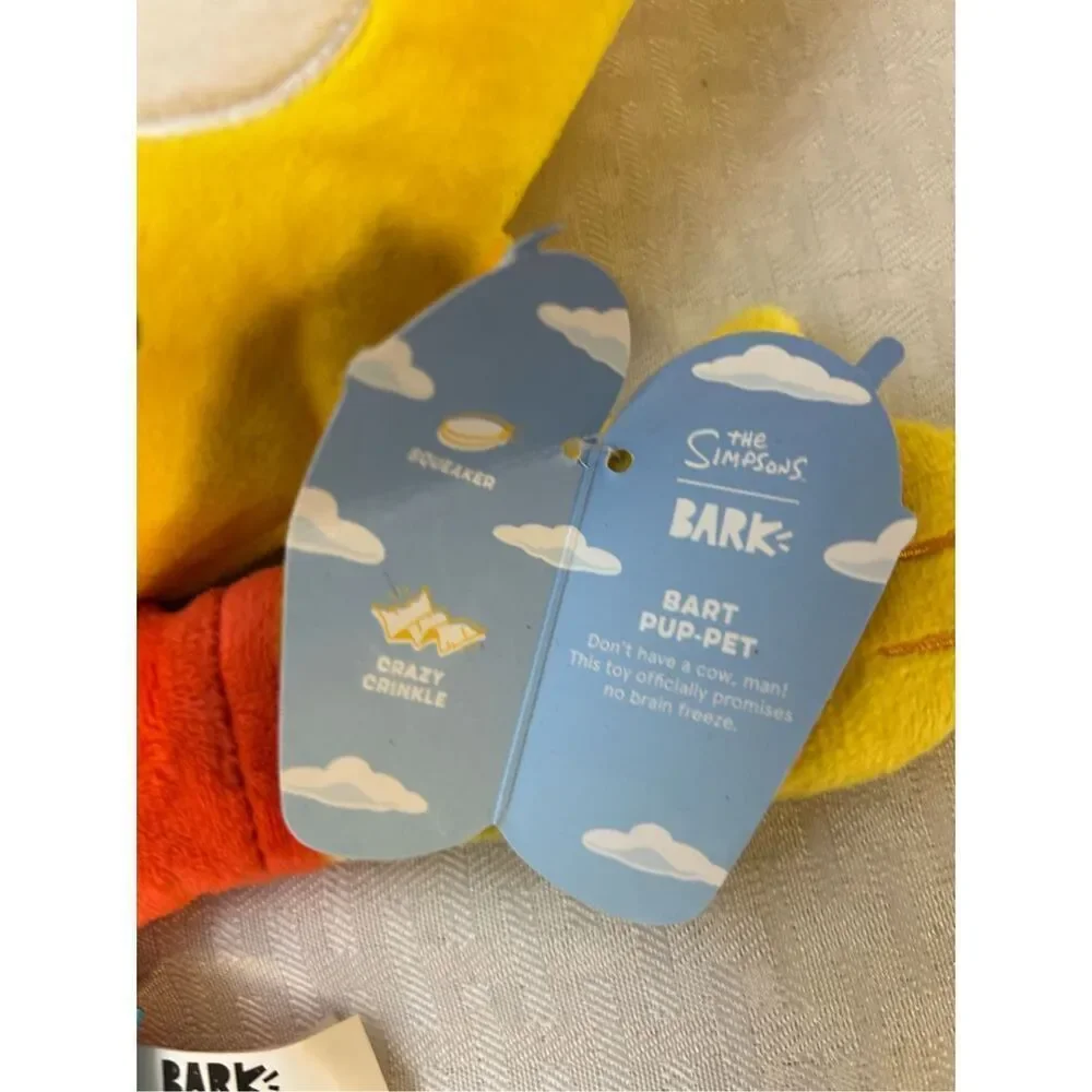 BART Simpson Bark Dog Toy‎ Pup-pet squeaky NEW